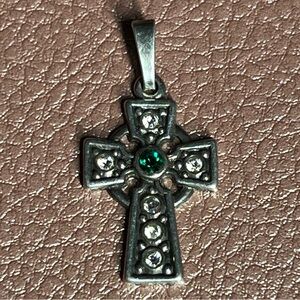 925 Celtic Ireland Cross Pendant with CZ